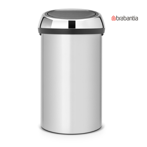 Poubelle Touch Bin argent mat 60 L BRABANTIA