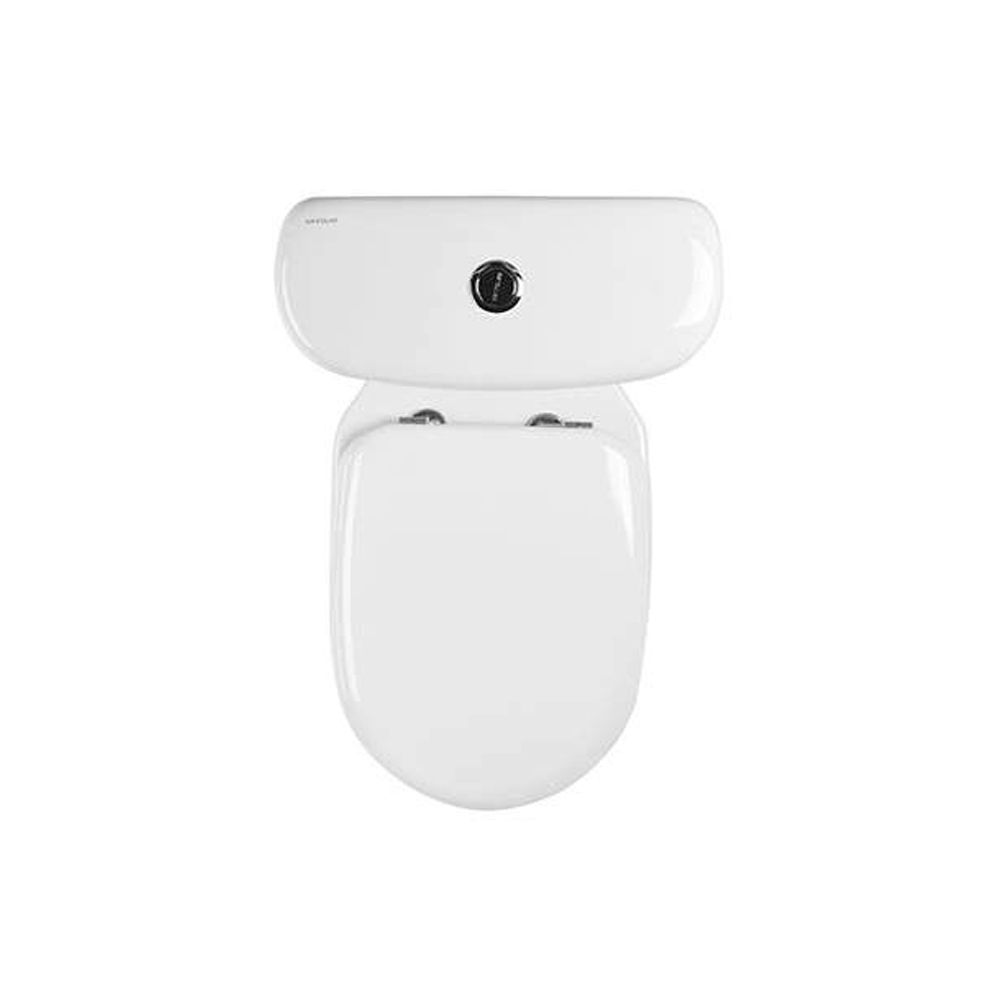 PACK WC Aveiro au sol Sortie Horizontale Entrée Latérale blanc avec bride (Cuvette, Réservoir NF et Abattant Thermoplast NF) - Sanindusa